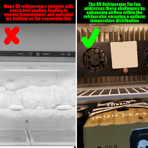 RV Refrigerator Fin Fan with Fridge Temperature Readout