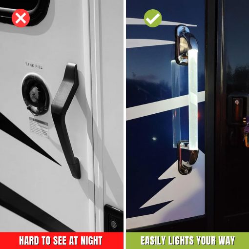 RV Entry Door Lighted Grab Bar
