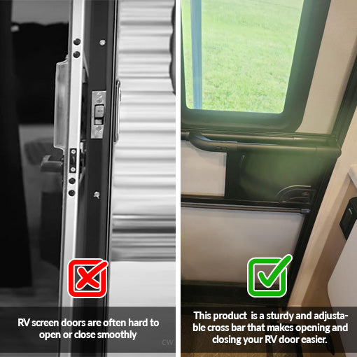 RV Screen Door Cross Bar with Quick Lock
