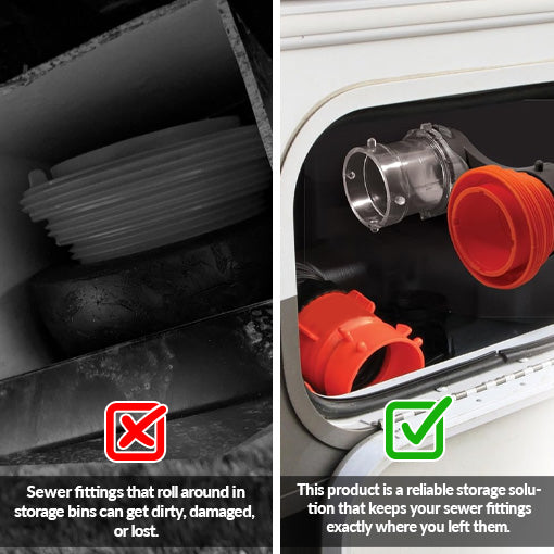 RV Sewer Fitting Organizer