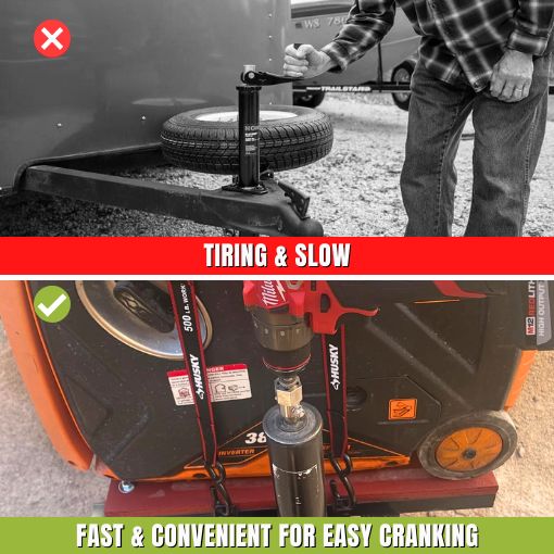 Trailer Jack Crank Handle Cordless Drill Adapter