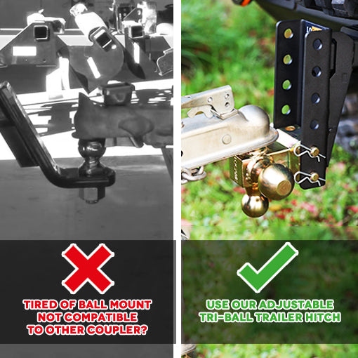 Adjustable Tri-Ball Trailer Hitch