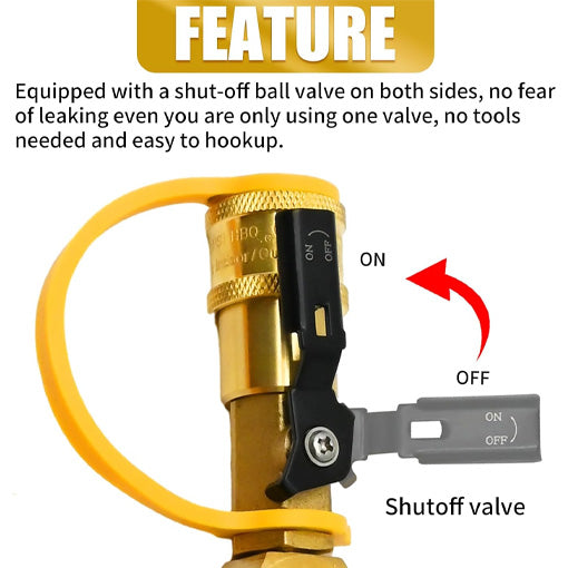 1/4'' RV Propane Quick Connect Y Splitter Adapter