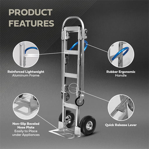2-in-1 Aluminum Convertible Hand Truck