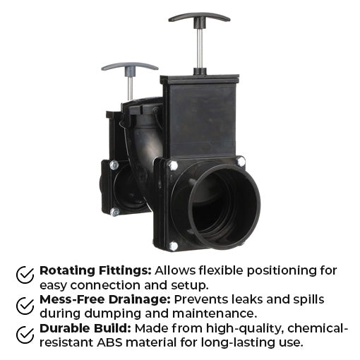 RV Sewer Double Elbow Rotating Waste Valve