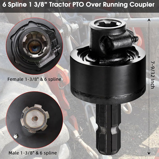 Quick Release Tractor PTO Clutch Over Running Coupler