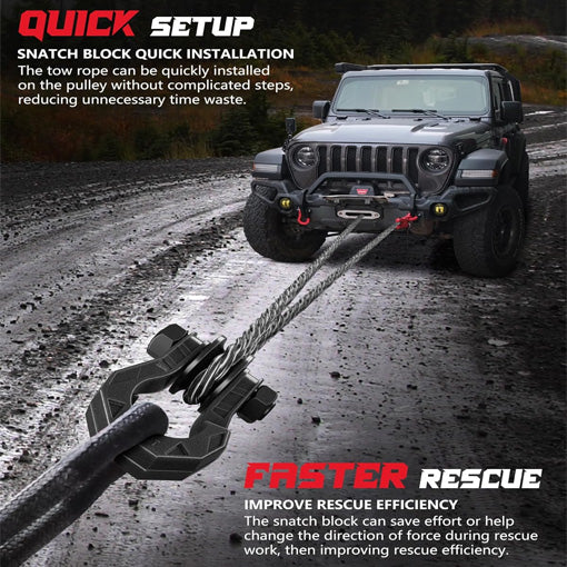 Easy-Open D-Ring Separate Shackle with Snatch Block