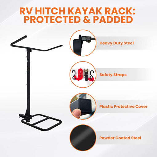RV Hitch Mount Adjustable Kayak Rack