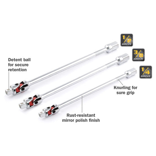 Auto Flex Universal Joint Extension Adapter Set