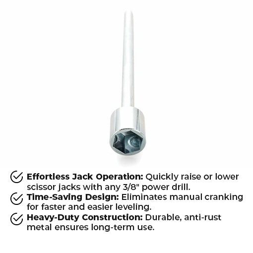 RV Leveling Scissor Jack Extension Socket Drill Adapter