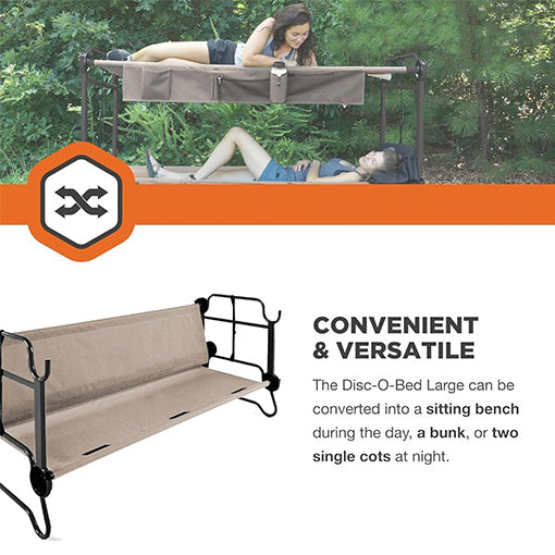Convertible 2-Person Bench and Double Camping Cot