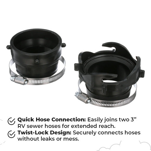 RV Sewer Hose Twist Connect Kit