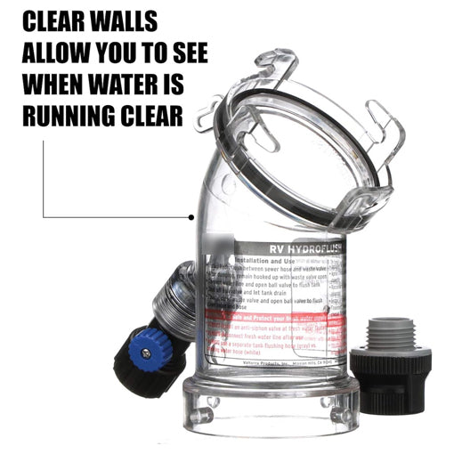 45-Degree RV Tank Rinser Clear Adapter