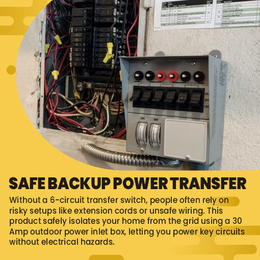 30 Amp 6-circuit Pro/Tran Transfer Switch Kit for Generators