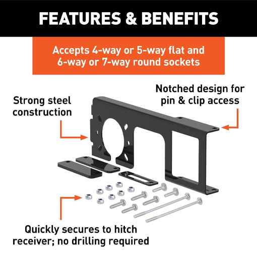 Easy-Mount Trailer Wiring Connector Mounting Bracket