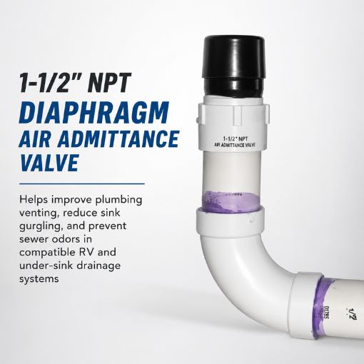 1-1/2" NPT RV Plumbing In-line Vent