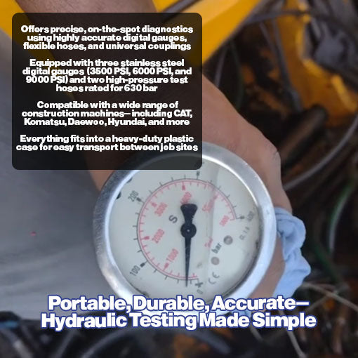 Portable Excavator Hydraulic Pressure Test Kit