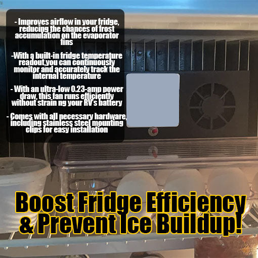 RV Refrigerator Fin Fan with Fridge Temperature Readout