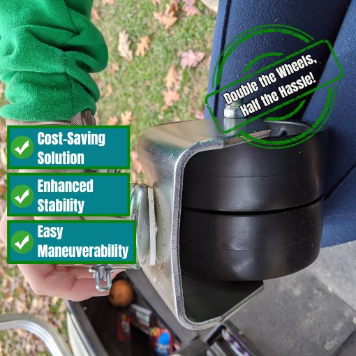 Trailer Swirl Jack Caster Dual Wheel with Pin