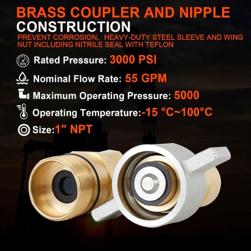 1" NPT Heavy Duty Hydraulic Quick Connect Coupler