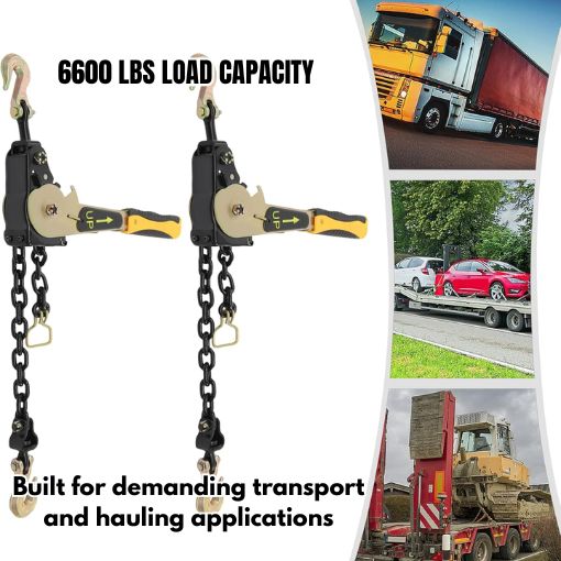 2-Pack Easy Ratchet Chain Binder with Grab Hooks
