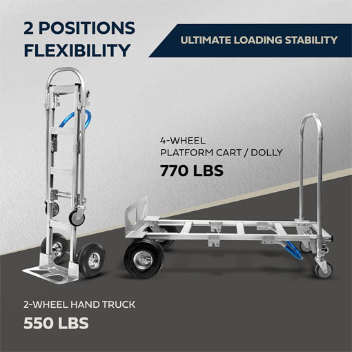 2-in-1 Aluminum Convertible Hand Truck