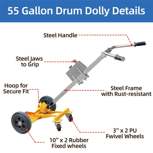 55-Gallon Heavy Duty Drum Dolly