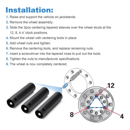 Truck Trailer Wheel Centering Tool Set