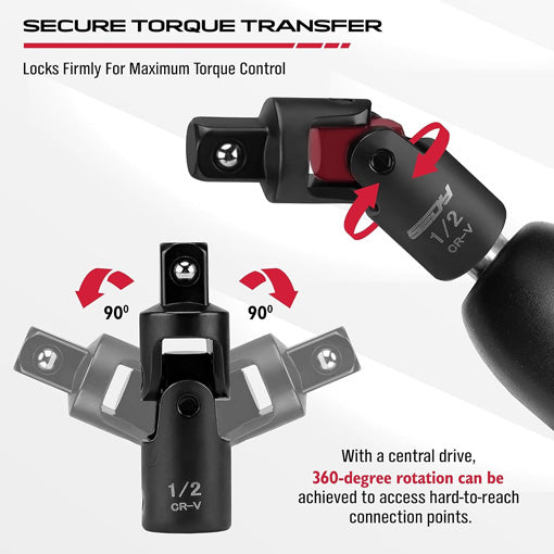 7-Piece Impact Wobble U Joint & Adapter Set