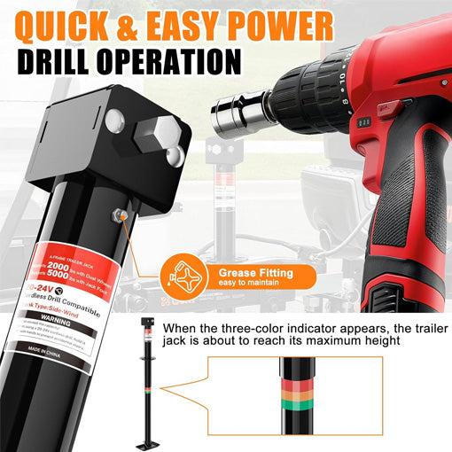 Upgraded 2-in-1 A-Frame Trailer Jack