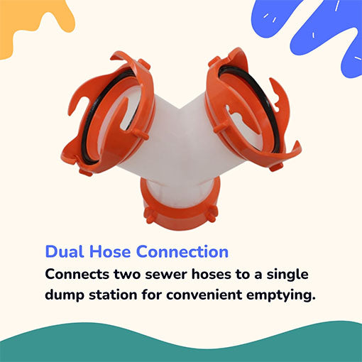 RV Wye Sewer Hose Fitting Adapter