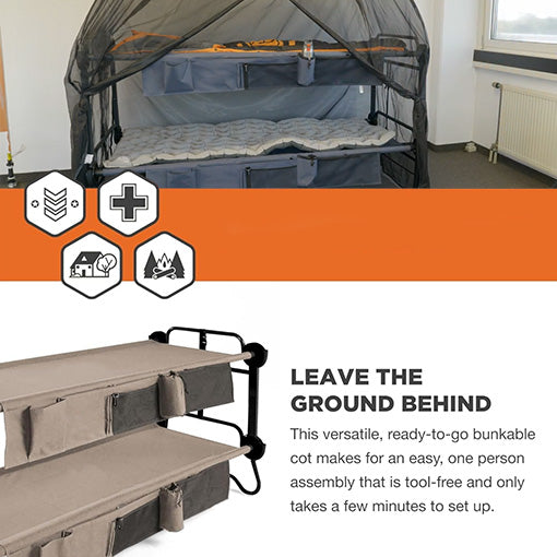 Convertible 2-Person Bench and Double Camping Cot