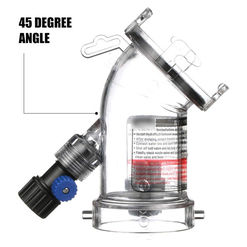 45-Degree RV Tank Rinser Clear Adapter