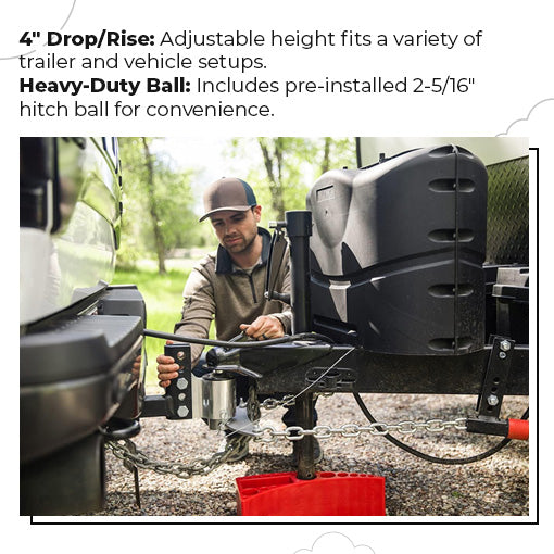 No-Sway Weight Distribution Hitch 4in Drop/Rise