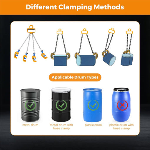 4 Hooks Chain Drum Lifter