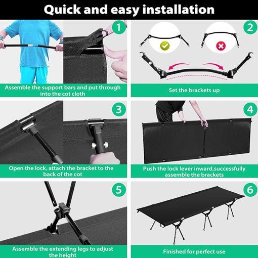 Ultralight Camping Cot with Leg Extenders