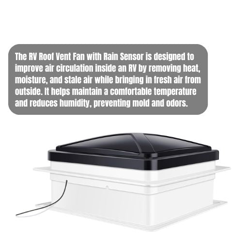RV Roof Vent Fan with Rain Sensor