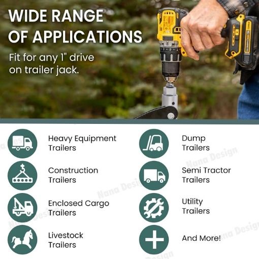 Trailer Jack Electric Drill Adapter