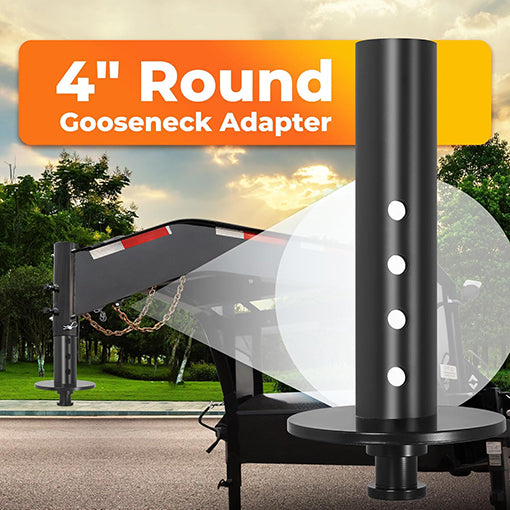5th Wheel to Gooseneck Hitch Adapter with 4" Round Tube