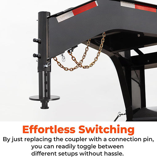 5th Wheel to Gooseneck Hitch Adapter with 4" Round Tube