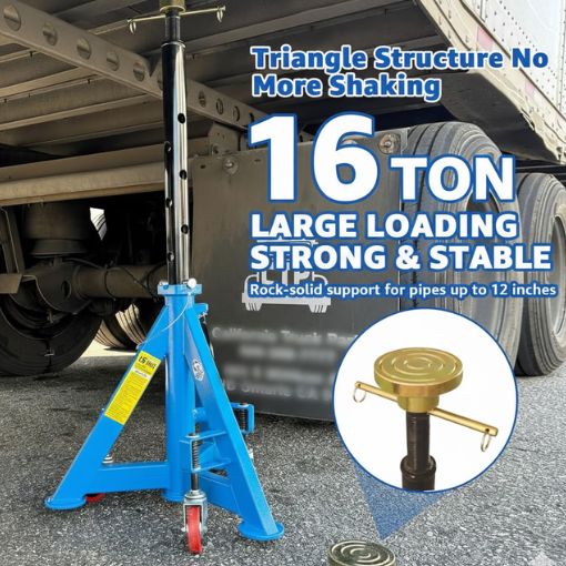 16-Ton Heavy-duty Truck Support Stand with Wheels