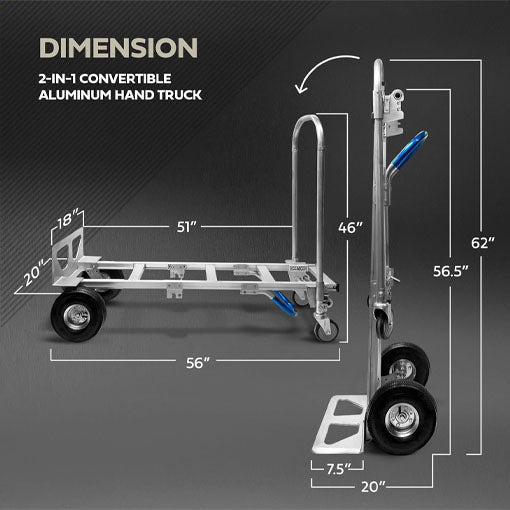 2-in-1 Aluminum Convertible Hand Truck