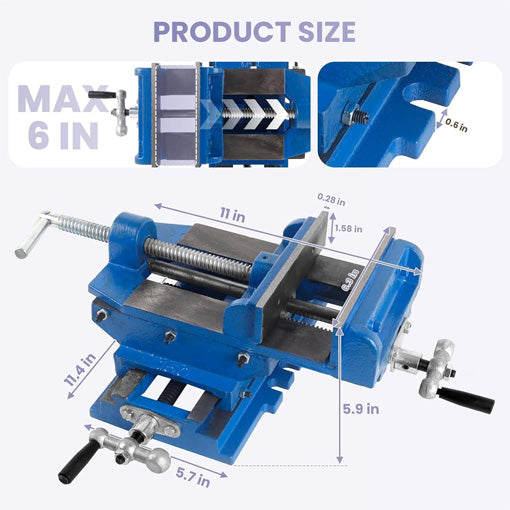 Cross-Slide Drill Press Vise