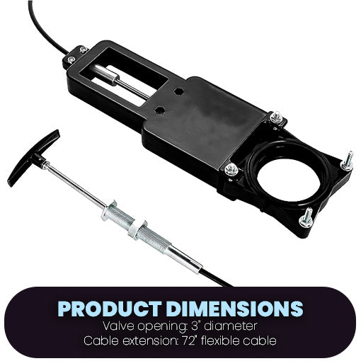 RV Waste Valve with Flexible Cable Extension Kit