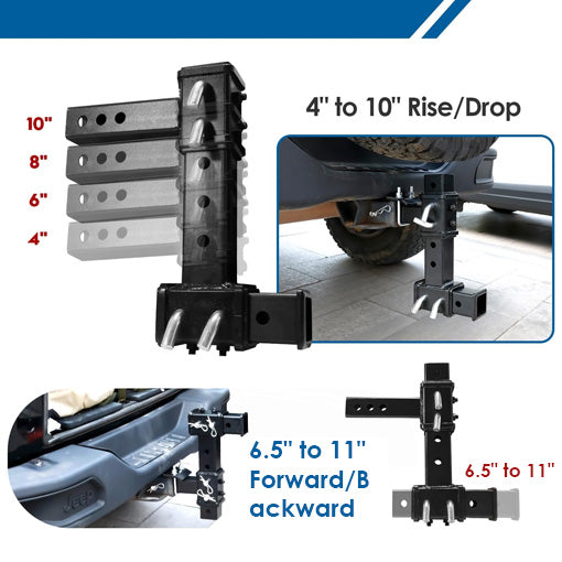 2-in-1 Drop/Rise Trailer Hitch Adapter