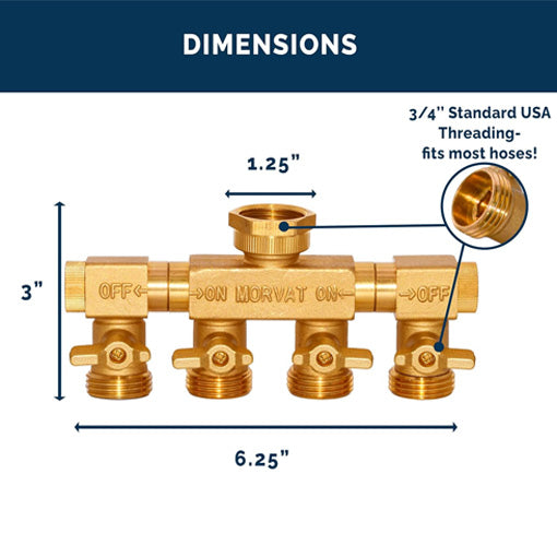 4-Way Hose Splitter with Rotating Arms