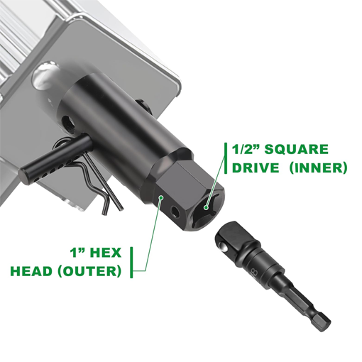 Heavy-Duty Trailer Jack Drill Adapter