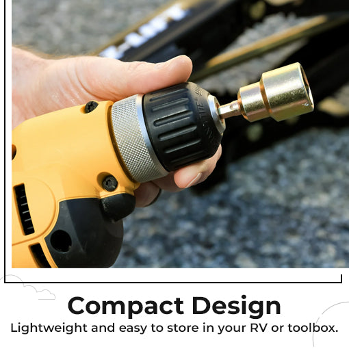 1/4-Inch Hex Quick Connect RV Scissor Jack Drill Adapter Socket