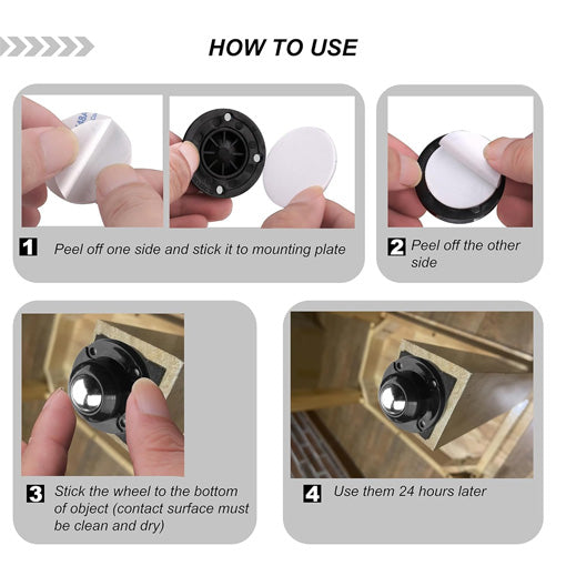 Self Adhesive Mini Caster Wheels