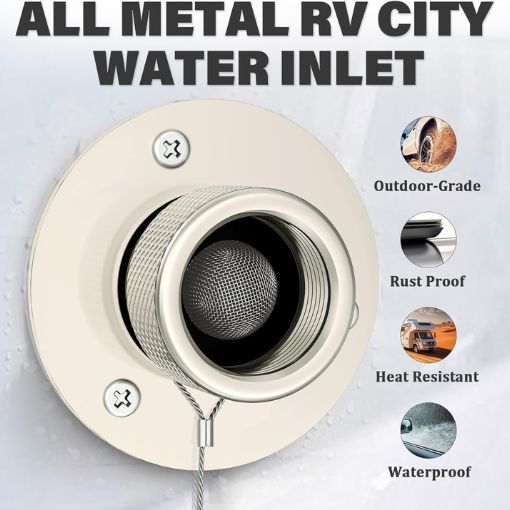 Metal RV City Water Inlet Replacement with Check Valve